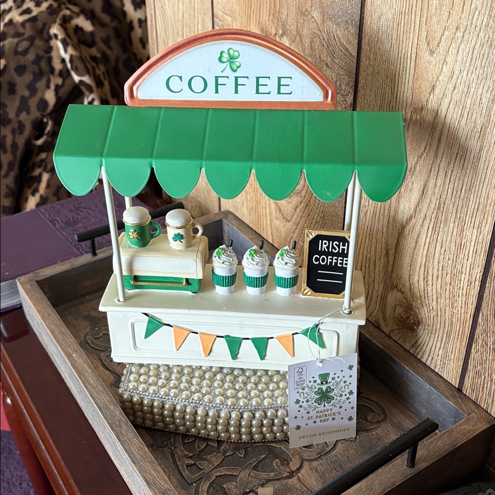 Green and White Coffee Stand Decor - Picture 14 of 17